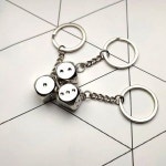 실버 주사위모양 키링 열쇠고리 보드카페 개업 기념품