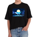 그래픽 티셔츠 고래 감성고래 수염고래 돌고래 오버핏블랙S