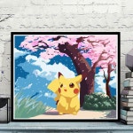 MEIISEO숫자 유화 DIY그림 그리기 셀프페인팅 침실 거실 장식 피카추 옵션2 H1062