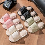 남녀공용 린넨 코지 슬리퍼 실내용 린넨슬리퍼 4컬러 그린