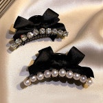 여성 반묶음 미니 집게핀 2개 진주 머리핀