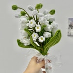 동영상 제공 은방울 모루 꽃다발 DIY 만들기 패키지 모루철사 공예 부케 연한풀잎 유리병 1세트