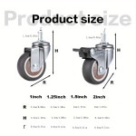 4 Pcs 2 스템 캐스터 휠 TPR 스크류 레버 범용 캐스터 카트 가구용 M8 스레드로드가있는 회전 스템