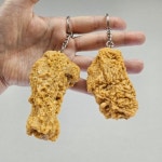 음식모형 프라이드치킨 닭다리 닭날개 키링 열쇠고리