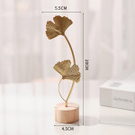 1pcs 황금 나무 잎 깃털 모델 인형 수동 데스크탑 공예 장식품 사진 소품 조각 홈