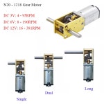 DC3V 6V 12V 미니 기어 모터 단일 이중 긴 샤프 호환트 저속 고 토크 웜모든 박스 N20-1218 4RPM-381RPM