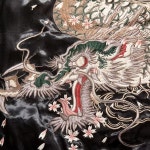 스카잔 재킷 클라우드 사쿠라 양면 포켓 스타일 자수 긴팔 스트리트웨어 코트 요코스카 dragon