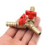 3 8 호스 바브 Y형 삼방향 황동 볼 밸브 파이프 피팅 커넥터 어댑터 연료 가스 물 오일 공기용