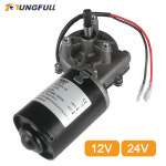 24V 30W 토크 플랫 스레드 12V 웜기어 기어 직각 메탈 모터 가역 12V LLS
