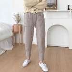 여성 배기 팬츠 겨울 바지 모직 바지 여자 팬츠 3색
