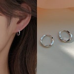 S925 순은 뫼비우스 서클 귀걸이 원터치 은92 5 은침