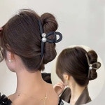 다올림 대형 헤어집게핀 진주큐빅포인트 올림머리 집게핀