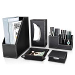 가죽 책꽂이 모던 북유럽 선반 인테리어 수납 잡지 책장 흑직각 2열