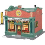 Department 56 56부 크리스마스 스토리 빌 호만 텔레그래프 오피스 라이트 빌딩 54 멀티컬러