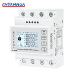 양방향 3 상 스마트 모드버스 다기능 딘 레일 에너지 계량기 클래스 1 999999 99Kwh 45 65Hz RS485