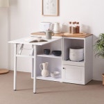 내츄럴 우드 원룸 주방 접이식 식탁 수납장 2색 전자렌지 렌지 바 렌지대 미니 화이트멀바우