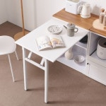 내츄럴 우드 원룸 주방 접이식 식탁 수납장 2색 전자렌지 렌지 바 렌지대 미니 화이트멀바우