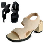 까미엣뮤즈 엘라스틱 탑힐 샌들 KM24S294