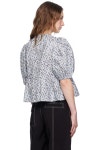 GANNI 가니 플로럴 프린트 페플럼 블라우스 242144F107009