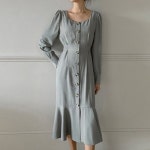 아틀리에나인 스퀘어넥 벨티드 원피스 OP-5660