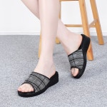 행텐 행텐 여성 국산 통굽 발편한 체크무늬 깔끔한 슬리퍼 PS-402