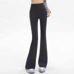 하이웨스트 헬스 요가 스판 밴딩 나팔 부츠컷 레깅스 차콜