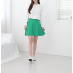 이푼아이 A라인 플레어 스커트 미니 미디 롱 3길이 S XL사이즈 그린 L 미니
