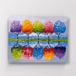 아이러브페인팅 아이러브페인팅 DIY캔버스형 그림그리기 오색 나무 풍경