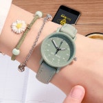 뉴 파스텔 라운드 컬러 초 침 여자 학생 손목 시계