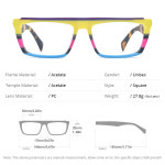 HEPIDEM 무광 아세테이트 안경 남성 레트로 사각 여성 H9289