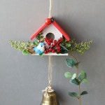 버드박스 도어벨 조화장식 벽걸이장식 현관종 벨