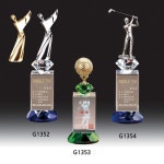 크리스탈 골프 트로피 코발트 G1354