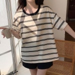 여성 여름 반팔 티 브라 캡 패드 내장 잠옷 세트