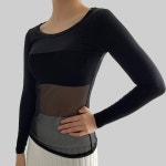 스타니 여성 골프 이너웨어 냉감 아이스 쿨 티셔츠 메쉬 여름 긴이너 A 긴이너 라운드 살색 S