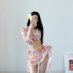 토탈코리아 플라워 4피스 비키니 수영복 WEAR0001
