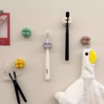 다용도 벽걸이 집게 면도기 거치대 문어발 칫솔걸이