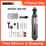 Worx 무선 미니 드릴 조각 연삭 연마 기계 회전 공구 USB 충전기 가변 속도 전동 공구 세트 8V WX106