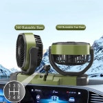 뒷좌석선풍기 헤드레스트 Hipacool 자동차 듀얼 헤드 차량 냉각 2 풍속 360 회전 USB 담배 라이터