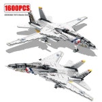 군용 Tomcat F14 전투기 빌딩 블록 MOC 캐리어-베이스 모델 벽돌 세트 휴일 선물 장난감 1600 개