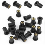 20pcs M4 고무 우물 너트 네오프렌 확장 황동 앞유리 페어링 카약 모터사이클 보트용