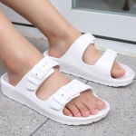 여성 실내 실외 외출 슈즈 버클 조절 편아한 슬리퍼