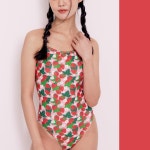 예쁜수영복jkuss 강습 브랜드수영복 편한소재 딸기우유핑크 스트로베리 플라워가든 트리플삼각백 여자수영복 여행