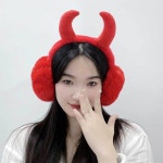 귀마개 악마 붉은 여성 보온 털 겨울 니트귀도리 왕