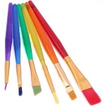 GENERIC Generic 6pcs 이지 페인트 브러시 키즈 솔리드 스틱 차일드
