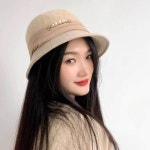 버킷햇 진주 벙거지 모자 겨울 여성