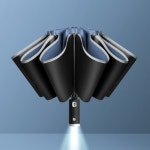 LED 거꾸로 접히는 완전자동 3단 스카이 암막 우산