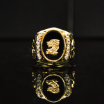 포아우라 18K압축 도금반지 2 흑룡반지 20호