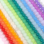 원석라운드 8mm 신백옥 14color 반줄