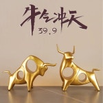 행운의 송아지 황소 소품 선물 장식품 황금 인테리어 풍수