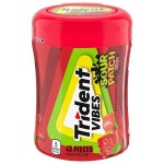 트라이던트 Trident Vibes SOUR PATCH KIDS 레드베리 무설탕 껌 40피스 병 Sour Patch 아동용 레드베리 40 개 1팩 1개 100g 139924